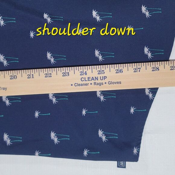 Mizzen Main Mens Leeward XL Trim Fit Blue Palm Tree AOP  Performance - Picture 11 of 12